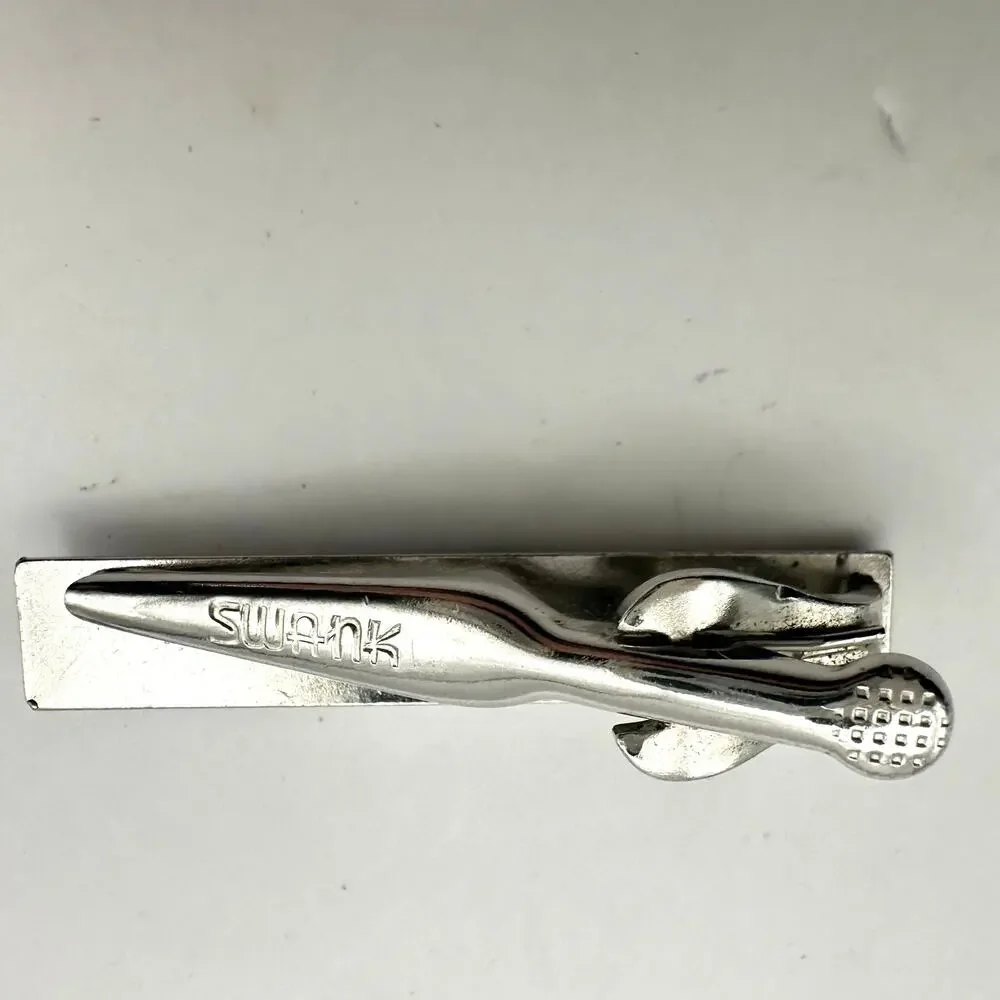 Swank Mens Tie Clip Silver tone Vintage Classic Traditiianal Accessory